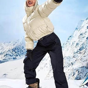 Veste matelassée en PU crème, col montant, fermeture éclair, coupe-vent, épaisse, manteau d'hiver décontracté, manches courtes, coupe régulière, unisexe - Product Image 4