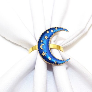 Anneau de serviette élégant sur le thème de la Lune Bleue, idéal pour les réceptions festives et les occasions spéciales, fabriqué en Inde. - Product Image 2