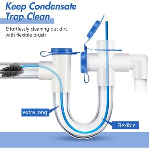 Spazzola per la pulizia del tubo di scarico dell'AC da 48 pollici, 3 pezzi, spazzola flessibile per condensa per sistemi HVAC, parte del sistema di scarico a P per condensa HVAC - Product Image 2