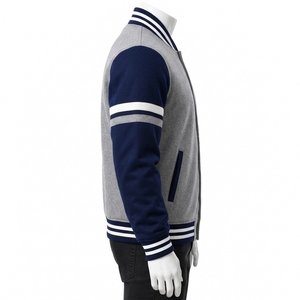 Chaqueta Varsity Personalizada de Moda Urbana Informal para Hombre, Chaqueta Letterman de Béisbol Directo de Fábrica, Tejido de Mezcla de Lana, Mangas en Contraste - Product Image 3