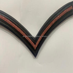 2 rangées de cristaux étincelants rouges, chaîne de diamant, canal vide, entièrement cousu et rembourré, bande de sourcils de cheval en cuir, vente en gros - Product Image 5