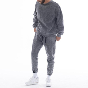 100% Cotton Sportswear Crew Neck Custom Tracksuits Summer <b>Shorts</b> and Sweatsnirt Jogger SetAcid Wash <b>Men</b> 2 Piece <b>Short</b> Set - Product Image 2