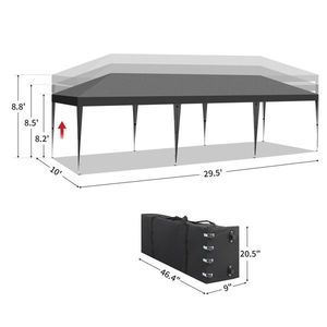 Carpa Plegable de Almacenamiento de 3x9m con Estructura de Lona Oxford de 8 Lados, Color Blanco, con 8 Sacos de Arena y Estructura Reforzada en Gris Oscuro - Product Image 4