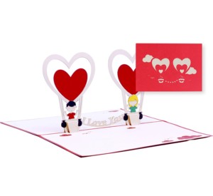 Wholesale Elegant Love Balloon 3D Pop Up Card With Envelope, Custom Wedding/Valentine 3D Greeting Card, <b>Handmade</b> <b>Paper</b> Art - Product Image 4