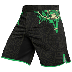 Pantalones Cortos de MMA para Hombre, Negros y Verdes, con Estampado Personalizado por Sublimación, de Secado Rápido, de Poliéster, Corte Regular, para Entrenamiento, Sin Gi, para Grappling - Product Image 5