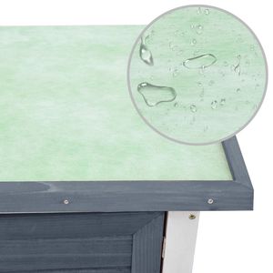 Conigliera all'aperto in legno grigio con 1 porta casa per animali domestici per i tuoi amici pelosi - Product Image 6