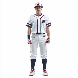 Customized Casual Baseball Uniform Short Sleeves Baseball Jersey <b>Pants</b> Set Men Button <b>Down</b> Softball Baseball Uniforms - Product Image 1