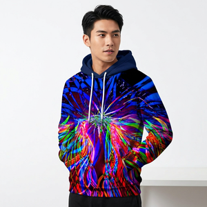 Sweat-shirt à capuche pour homme, imprimé 3D, coupe classique, décontracté, automne, polyester, tricoté - Product Image 6