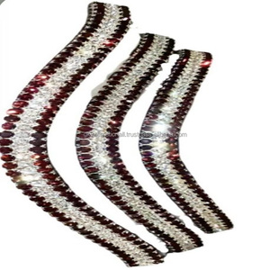 Diadema de doma de cuero genuino con cristales rojos y blancos, artículo de venta favorito del exportador de productos ecuestres. - Product Image 5