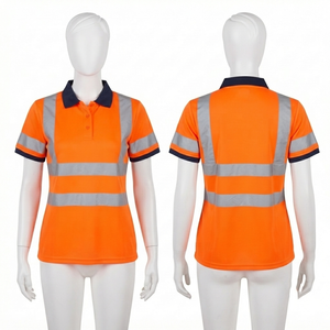 Camiseta Polo de Seguridad de Alta Visibilidad, Premium, 180 GSM, Poliéster Bird Eye, Amarillo y Negro, Cinta Reflectante, Diseño de Logotipo Personalizado - Product Image 4