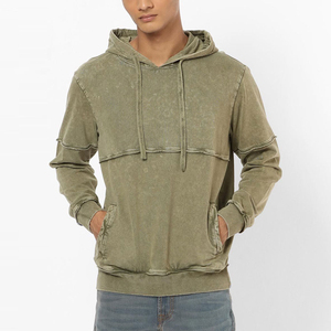 Sudadera con capucha para hombre con estampado de logotipo personalizado, producto de moda, manga larga, estilo oversized, con efecto acid wash. - Product Image 1