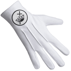 Guantes de Inspección Profesionales de los Caballeros Templarios, 100% Algodón, Blancos con Parche Negro - Product Image 3