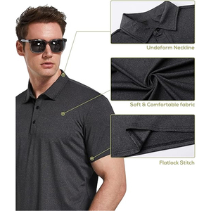 Polo de sport personnalisé pour hommes en polyester et élasthanne, fabricant de polos de golf en gros - Product Image 3