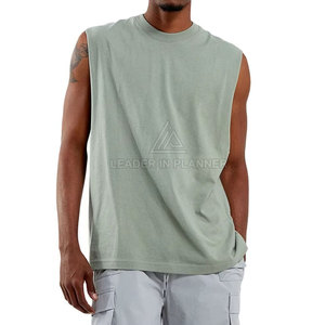 เสื้อยืดแขนกุดผู้ชายคุณภาพสูง ผ้าฝ้าย 100% สีพื้น แห้งเร็ว ระบายอากาศดี สวมใส่สบาย - Product Image 2