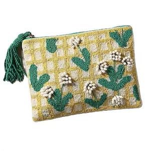 Porte-monnaie et porte-cartes brodé fait main avec perles cerise et nœud imprimé personnalisé BUTTERFLY, couleur personnalisée - Product Image 6