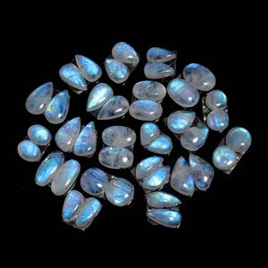 Lote de 20 pares de piedras de luna arcoíris naturales de 125 quilates para la fabricación de joyas, 15x8 8x8 mm # 19970 - Product Image 1
