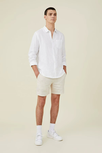 Wholesale Custom Logo High Quality Breathable White 100% Linen Shirt <b>Men</b> Long Sleeve Shirts for <b>Men</b> Casual Linen <b>Dress</b> Shirt - Product Image 3