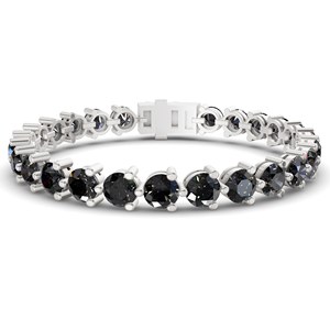 Bracelet tennis Anahita en or rose 10 carats avec diamants noirs de laboratoire ronds (2 carats) Tw. Bracelets en diamants classiques, élégants et de haute qualité - Product Image 4