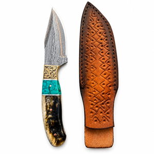 Cuchillo de Cocina de Acero Damasco y Cobre, Hecho a Mano, Herramienta Culinaria para Preparar Carne, Verduras, Frutas y Alimentos - Product Image 2