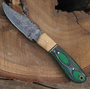 Venta Directa de Fábrica Cuchillo de Caza de Acero de Damasco Hecho a Mano con Mango de Madera de Palisandro de Alta Calidad OEM/ODM Personalizable Punta Recta - Product Image 5