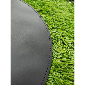 Premium Navy Blue Genuine Cowhide Leather Round <b>Mouse</b> <b>Pad</b> Circular Desktop Cover Stitched Edges Luxury Office <b>Desk</b> Protector - Product Image 3