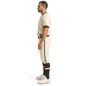 Best Quality 2026 Baseball Jersey Uniform Design Heat-Transfer Printed Adults <b>Button</b> Softball Uniform Customized Colors - Product Image 4