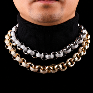 Best Selling 14K <b>Solid</b> Gold Customized Cuban Chain Trendy Hip Hop Design with Moissanite Diamond Main Stone for Engagement Gift - Product Image 3