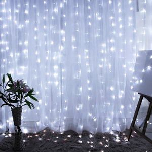 Luci a tenda USB con 300 LED, 3x3 metri, 8 modalità di illuminazione, luci fatate per matrimoni - Product Image 1