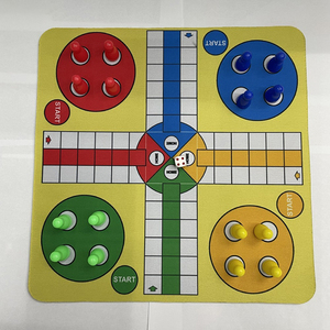 Jeu de stratégie Ludo portable et pliable, jeu de société classique, idéal pour les voyages, coffret cadeau, style échiquier - Product Image 3