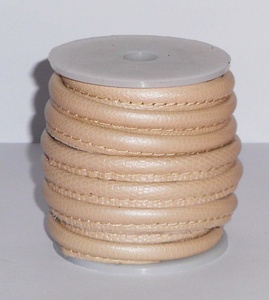 เชือกหนังนัปป้าเย็บติดกัน สีเบจธรรมชาติ ลายเย็บเรียบ สำหรับทำงาน DIY - Product Image 4