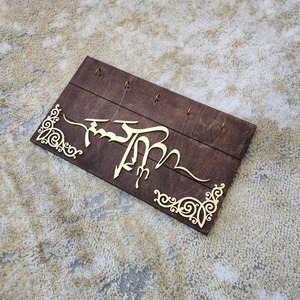 Bismillah Calligraphy Wooden Base <b>Key</b> Holder <b>Hook</b> Ideal For Home Entryway Office Decor And Stylish Islamic Gift <b>Key</b> Organizer - Product Image 5