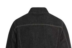 Veste en jean unisexe noire vintage décontractée à col rabattu coupe classique simple boutonnage fermeture éclair séchage rapide automne - Product Image 4