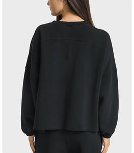 เสื้อยืดคอกลมแขนยาวพิมพ์ลายดิจิทัลทรงหลวมสไตล์ลำลองสำหรับผู้หญิง ผลิตตามสั่ง (OEM) ผ้าโพลีเอสเตอร์/คอตตอนทอ ระบายอากาศได้ดี แบบเรียบง่าย - Product Image 3