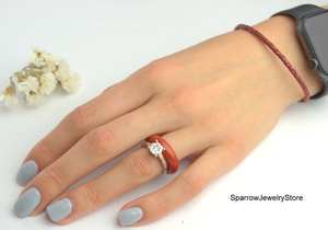 Anillo Unisex de Jaspe Rojo, Joyería con Piedra Natural, Piedra Curativa, Regalo de Boda, Venta al Por Mayor - Product Image 3