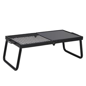 Grille de camping pliable en acier robuste de 22,4 pouces, équipement de cuisson au feu de camp avec foyer pour le camping - Product Image 4