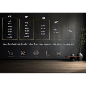 Bamboo Wood Framed Japanese Zen Minimalist Wall Art Print Wholesale - Product Image 2