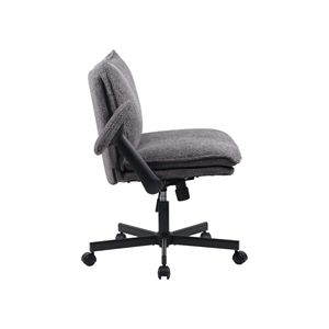 Sedia da Ufficio con Gambe Incrociate e Ruote, Sedia da Scrivania Imbottita con Braccioli Ribaltabili e Seduta Larga per Uso Domestico - Product Image 5