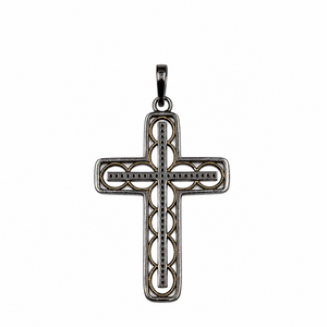 Black Rhodium 925 Sterling Silver <b>Cross</b> <b>Pendant</b> with Real Diamond Stones for Women <b>Men</b> Luxury Religious Jewelry Gift - Product Image 2