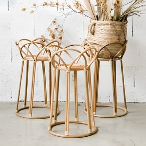 Support de plantes en bois naturel, étagère décorative pour plantes vertes, support en rotin pour pots de plantes - Product Image 4