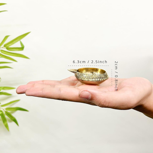 100% Pure Brass Diya Traditional Indian <b>Oil</b> <b>Lamp</b> for Puja Aarti Diwali Home Temple Decoration - Product Image 4