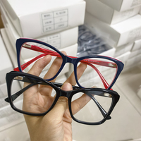 Déstockage Montures de Lunettes Optiques en Acétate Forme Chat Tendance Femme Homme Monture de Lunettes Transparente Solide Colorée