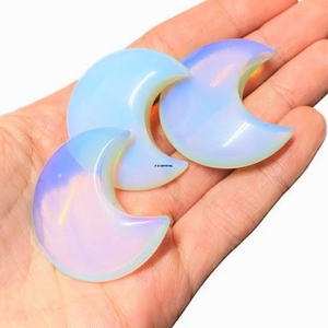 Best Quality Natural Agate Gemstone Feng Shui <b>Moon</b> Shape Handmade Portable Patriotism Theme Meditation Stone Beautiful Wholesale - Product Image 1