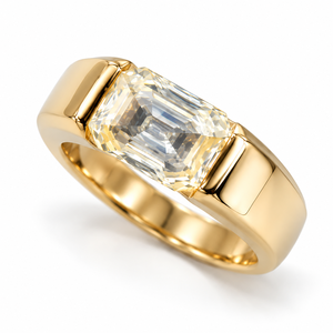14k Yellow Gold Lab Grown Diamond Prong Setting IGI Certified Minimalist Engagement Wedding Band <b>Ring</b> for <b>Men</b> Daily Party - Product Image 4