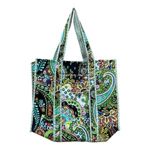 Sac fourre-tout matelassé en coton imprimé à la main, sac à bandoulière pour le bureau, sac à main fait main non imperméable, sacs fourre-tout indiens matelassés - Product Image 1