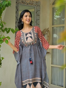 ชุด kurti & Palazzo ผู้หญิงบริสุทธิ์สองฟุตสไตล์ผ้ามัสลิน - Product Image 2