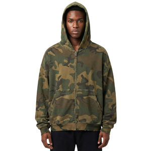 เสื้อฮู้ดซิปสไตล์สตรีทแวร์ลายพราง  รับสกรีนโลโก้และสีตามสั่ง  ผ้าฝ้ายฟลีซ ทรงปกติ  เสื้อฮู้ดซิปสำหรับฤดูหนาว - Product Image 1