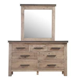 Commode minimaliste en acier inoxydable et bois d'acacia, fournisseur Vietnamien, collection ATLAS, 7 tiroirs - Product Image 1