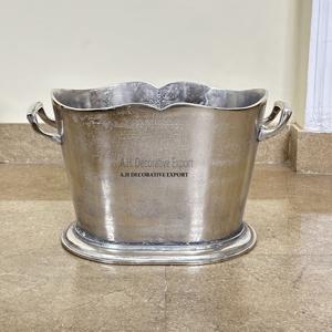 Seau à vin élégant ovale en laiton doré, bac à glace décoratif pour événements, fournitures de fête, articles de bar, seau à champagne - Product Image 4