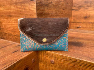 กระเป๋าใส่เหรียญหนังลายนูนลายดอกไม้มีสไตล์ใหม่กระเป๋าใส่บัตรเครดิตทรงสี่เหลี่ยมผืนผ้ากระเป๋าใส่บัตรน่ารัก - Product Image 4