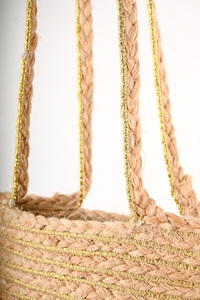 Sac de plage mini en jute pour femme, vert uni, tendance, pour l'automne, l'hiver, le printemps, l'été, les voyages, les fêtes, écologique - Product Image 3